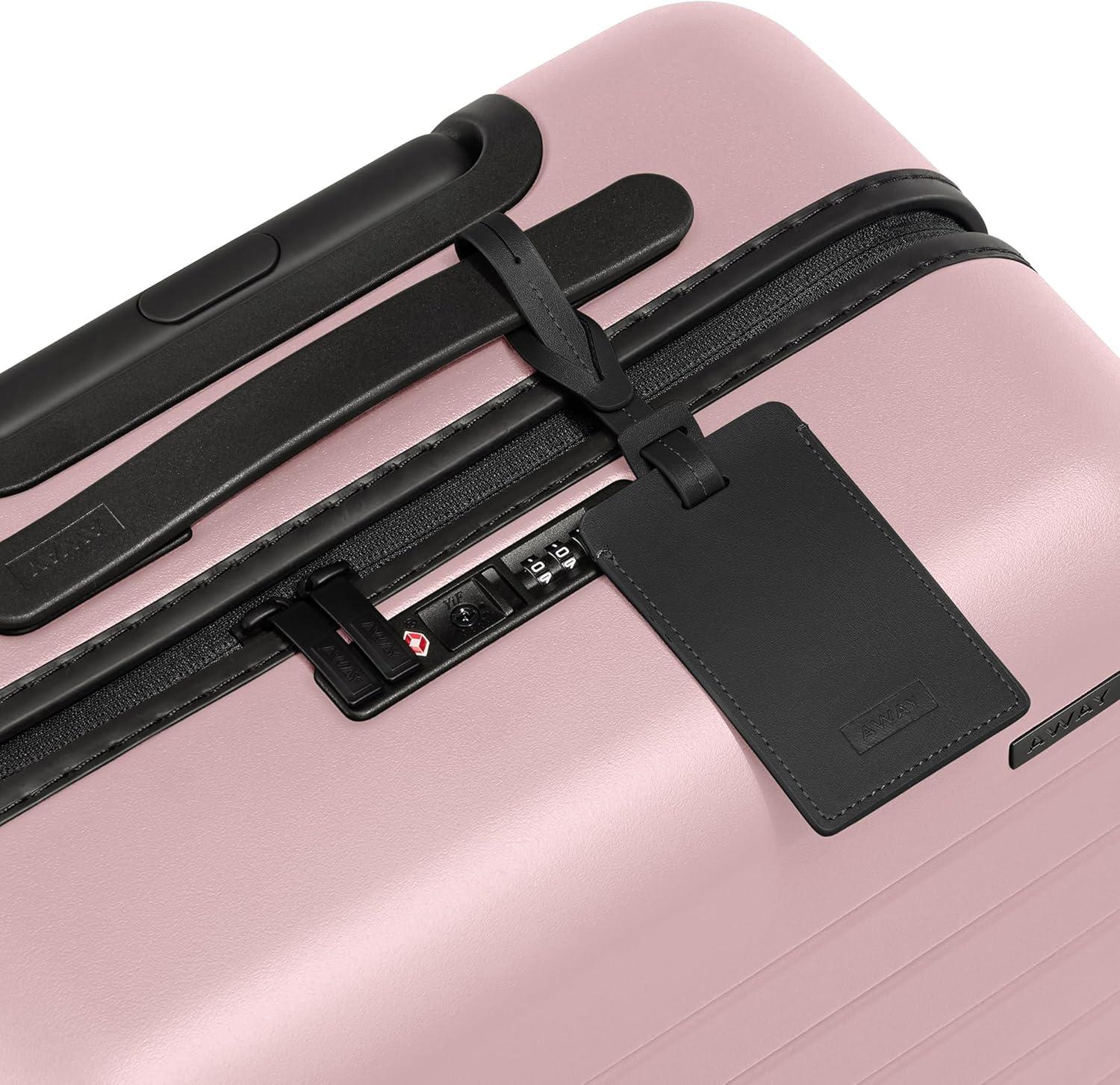 image:imageAway Bigger CarryOn Luggage Lightweight Hardside Large Suitcase with Spinner Wheels TSA Lock Airline Approved Navy BlueBlush Pink