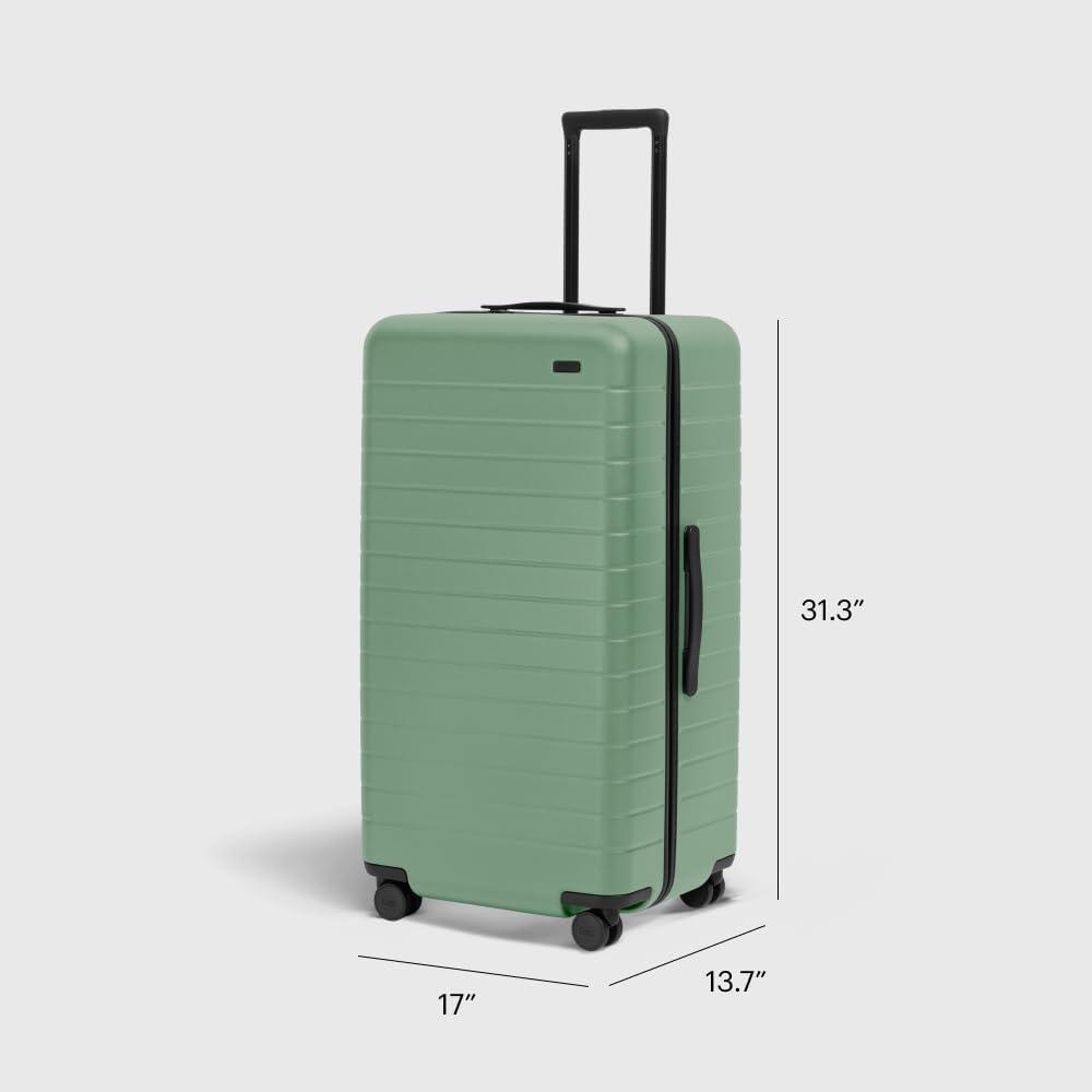 image:imageAway Large Trunk Luggage 31 Inch Hardside Suitcase with Spinner Wheels Lightweight amp Durable TSA Lock Ideal for Long Trips Navy BlueSea Green
