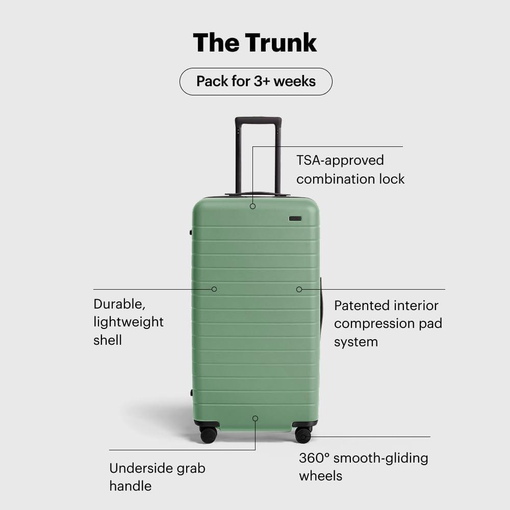 image:imageAway Large Trunk Luggage 31 Inch Hardside Suitcase with Spinner Wheels Lightweight amp Durable TSA Lock Ideal for Long Trips Navy BlueSea Green