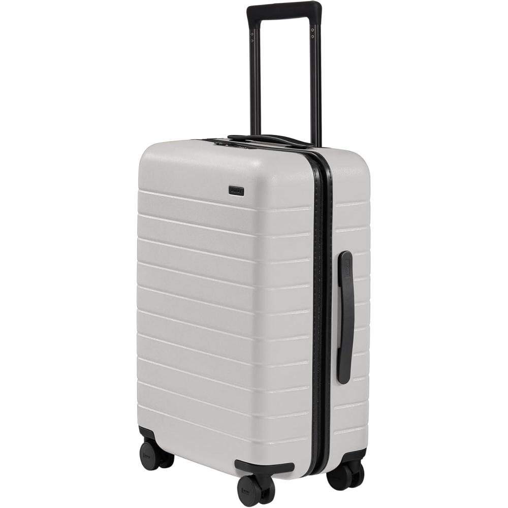 image:imageAway Bigger CarryOn Luggage Lightweight Hardside Large Suitcase with Spinner Wheels TSA Lock Airline Approved Navy BlueCloud Gray