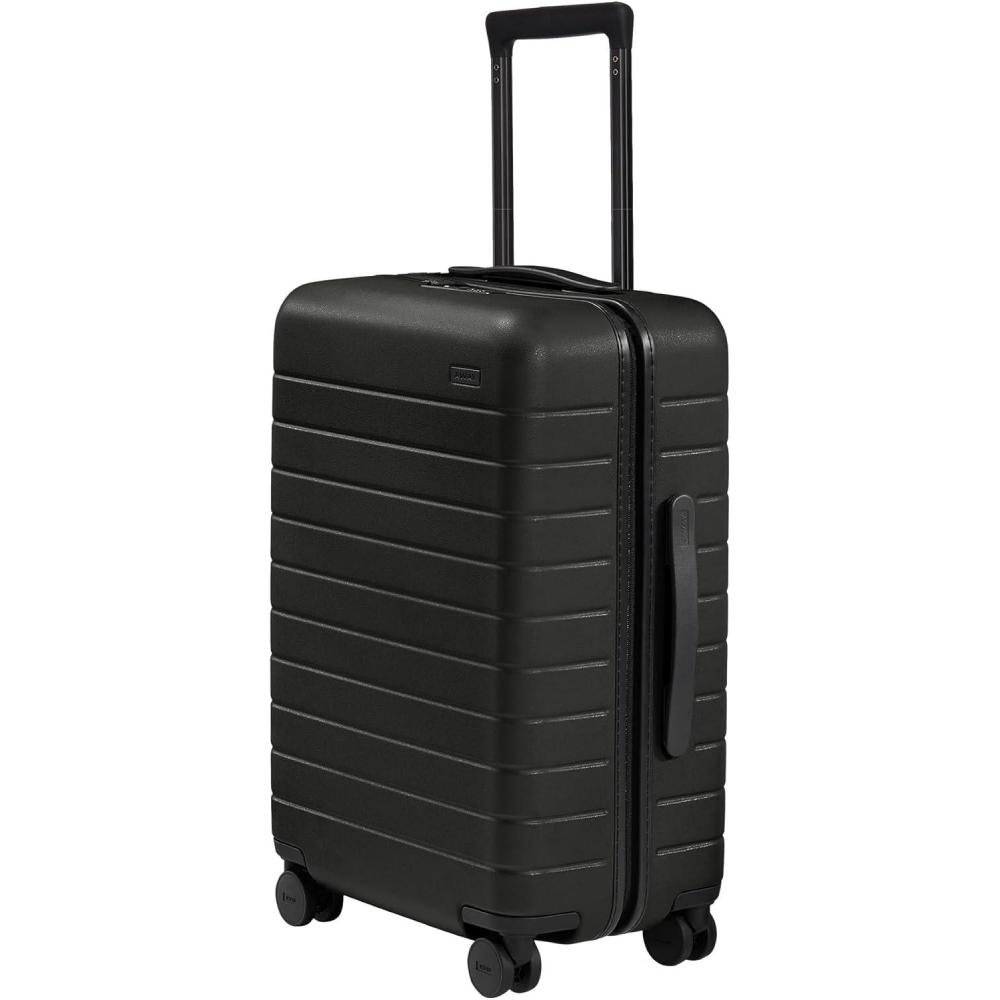 image:imageAway Bigger CarryOn Luggage Lightweight Hardside Large Suitcase with Spinner Wheels TSA Lock Airline Approved Navy BlueJet Black