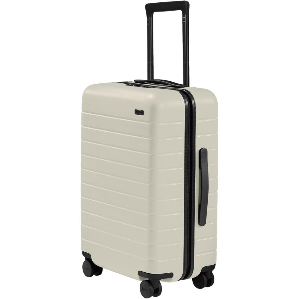 image:imageAway Bigger CarryOn Luggage Lightweight Hardside Large Suitcase with Spinner Wheels TSA Lock Airline Approved Navy BlueSalt White Matte