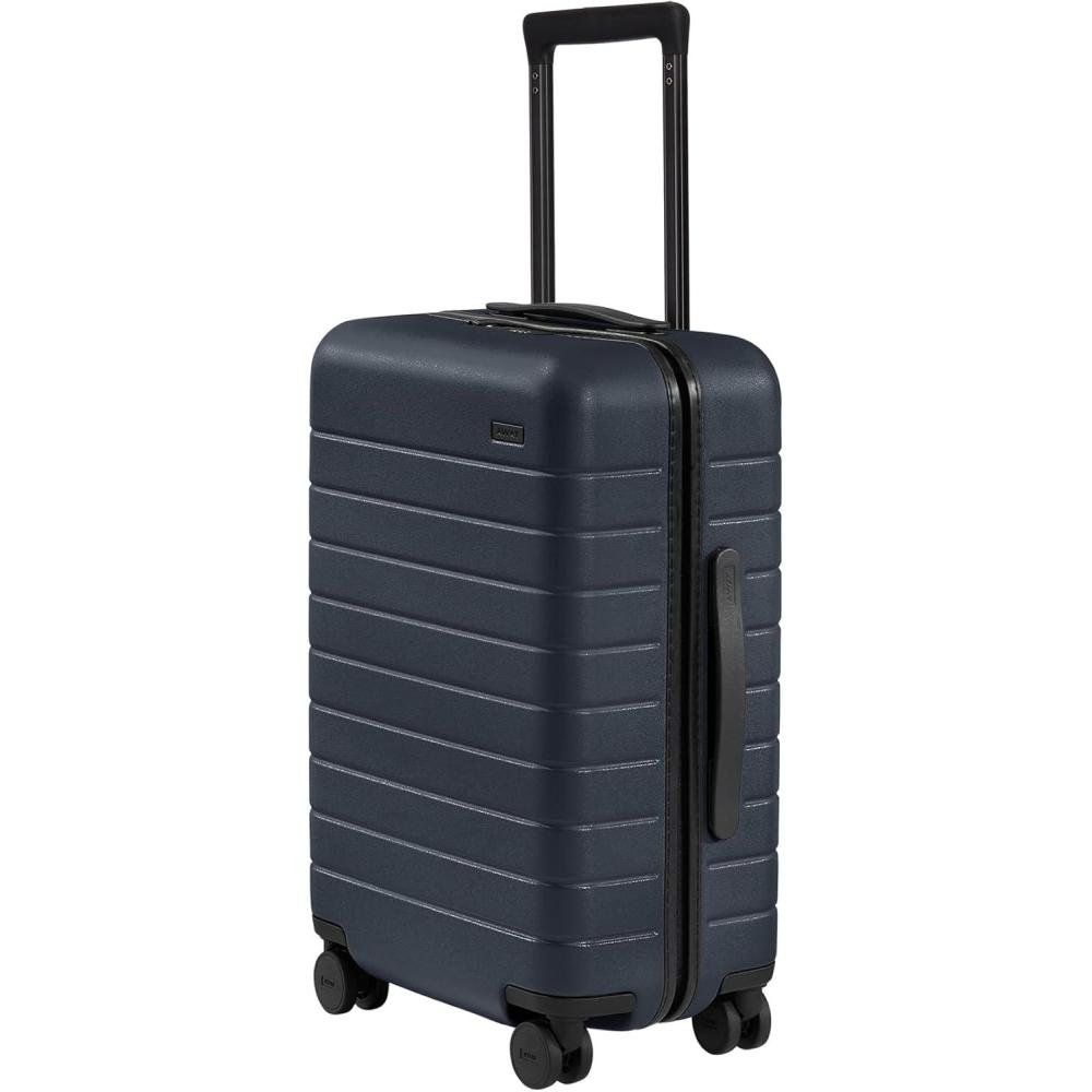 image:imageAway CarryOn Luggage Lightweight Hardside Suitcase with Spinner Wheels 22 Inch Airline Approved TSA Lock Salt WhiteNavy Blue