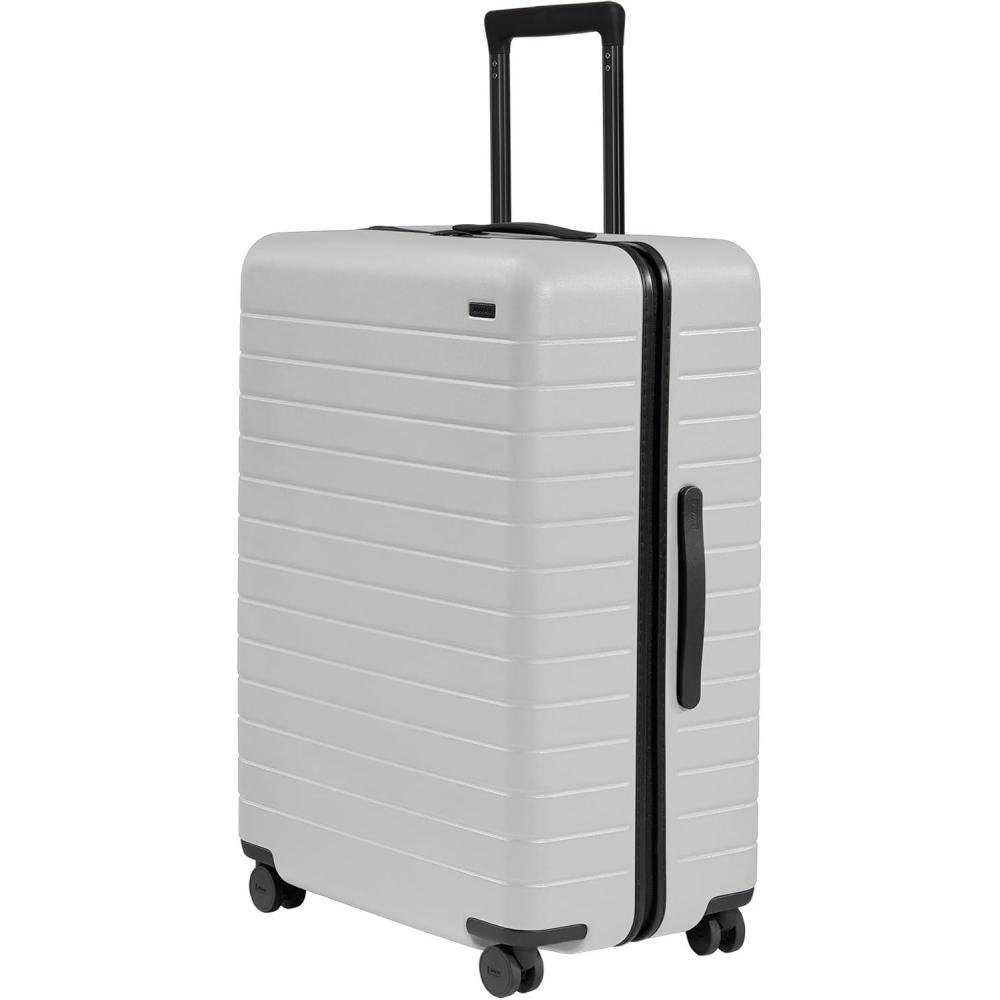 image:imageAway Large Checked Luggage 29 Inch Hardside Suitcase with Spinner Wheels Lightweight amp Durable TSA Lock Salt White MatteCloud Gray