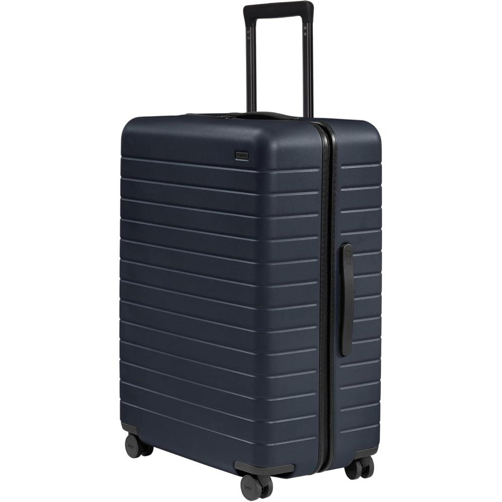 image:imageAway Large Checked Luggage 29 Inch Hardside Suitcase with Spinner Wheels Lightweight amp Durable TSA Lock Salt White MatteNavy Blue