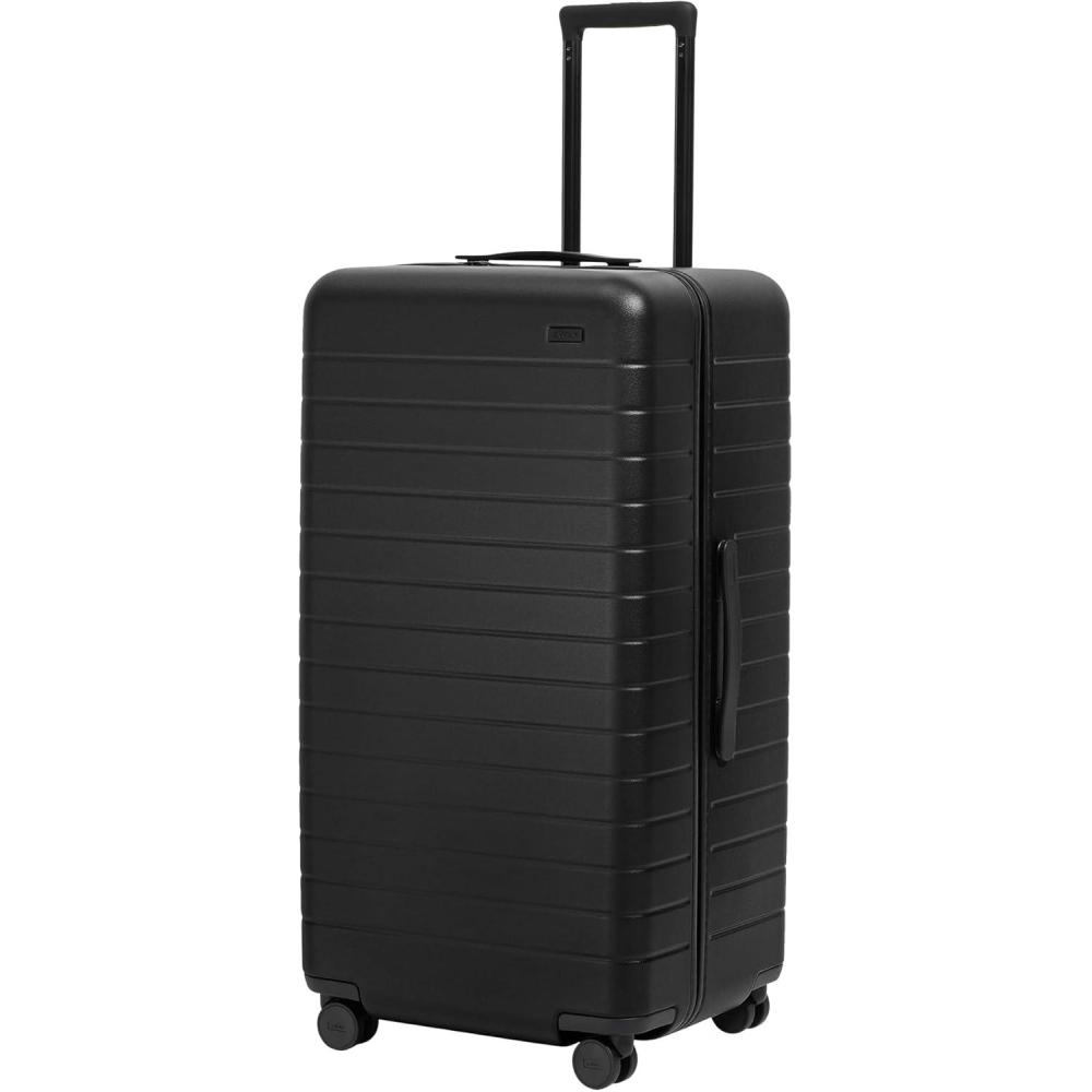 image:imageAway Large Trunk Luggage 31 Inch Hardside Suitcase with Spinner Wheels Lightweight amp Durable TSA Lock Ideal for Long Trips Navy BlueJet Black