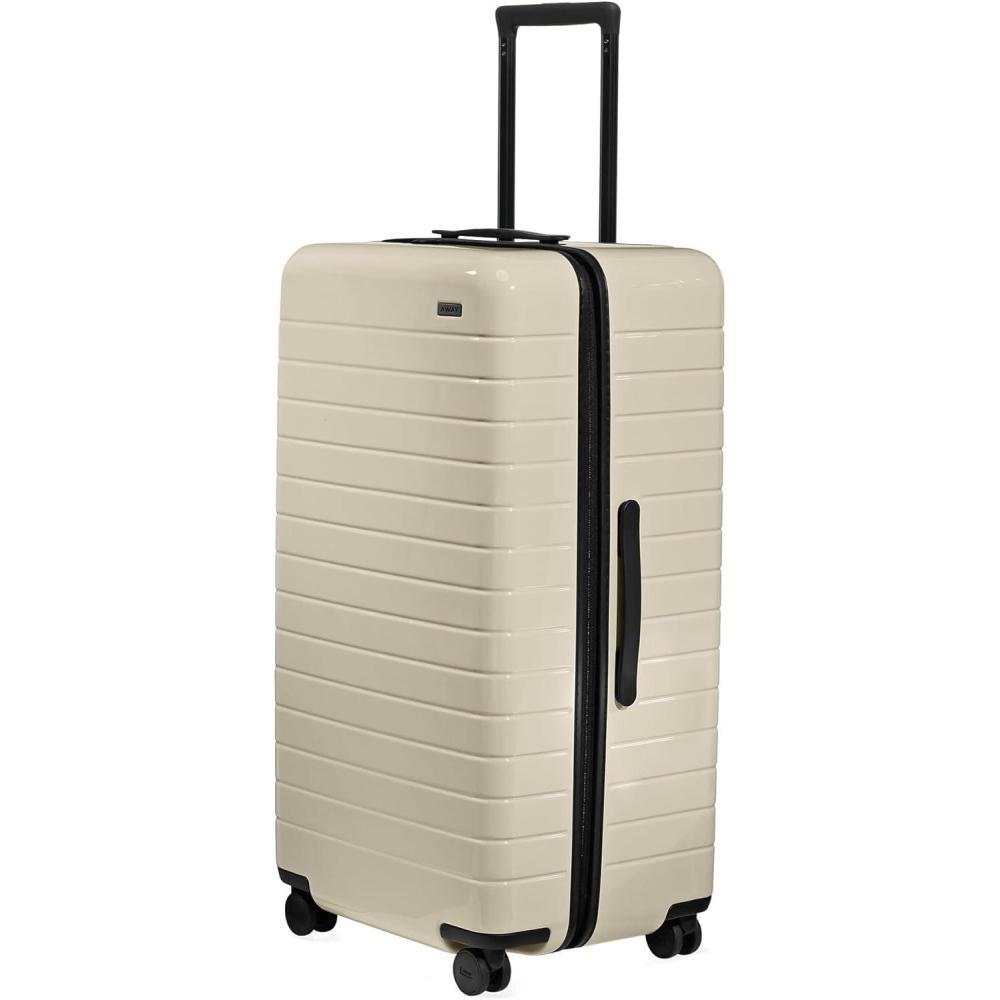 image:imageAway Large Trunk Luggage 31 Inch Hardside Suitcase with Spinner Wheels Lightweight amp Durable TSA Lock Ideal for Long Trips Navy BlueSalt White