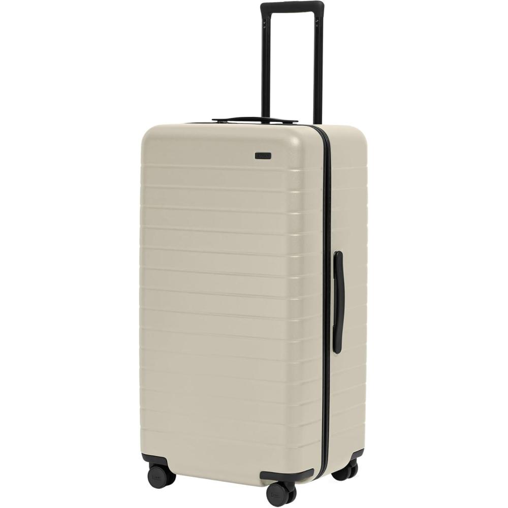 image:imageAway Large Trunk Luggage 31 Inch Hardside Suitcase with Spinner Wheels Lightweight amp Durable TSA Lock Ideal for Long Trips Navy BlueSalt White Matte