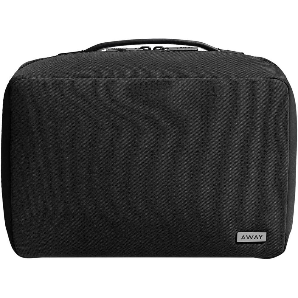 image:imageAway Small Toiletry Bag Travel Essentials Organizer with Mesh and Clear Pockets Waterproof Easy to Clean Compact Travel Pouch Jet BlackJet Black