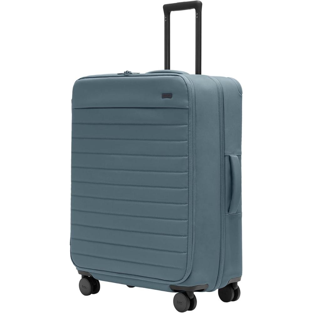 image:imageAway Softside Large Checked Suitcase 29 Inch Lightweight Expandable Luggage For Men amp Women Durable Nylon Exterior TSA Approved Lock Ideal For Trips 2 Weeks Jet BlackCoast Blue