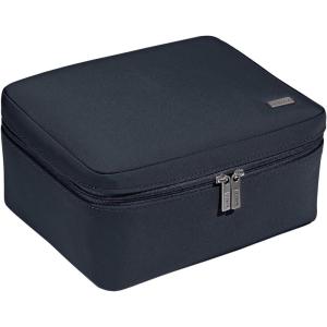 Away Cosmetics Bag, Makeup Bag with Detachable Brush Roll, Waterproof, Clear Zip Pockets, Travel Friendly, Navy Blue(Navy Blue)