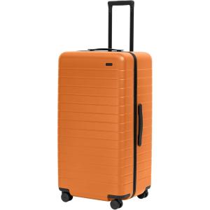 Away Large Trunk Luggage, 31 Inch Hardside Suitcase with Spinner Wheels, Lightweight & Durable, TSA Lock, Ideal for Long Trips, Navy Blue(Sorbet Orange)