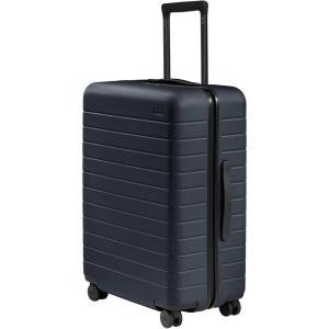 Away Medium Checked Luggage, Lightweight Hard Shell Suitcase with Spinner Wheels, Durable Rolling Luggage, TSA Lock, 26 Inch, Navy Blue(Navy Blue)
