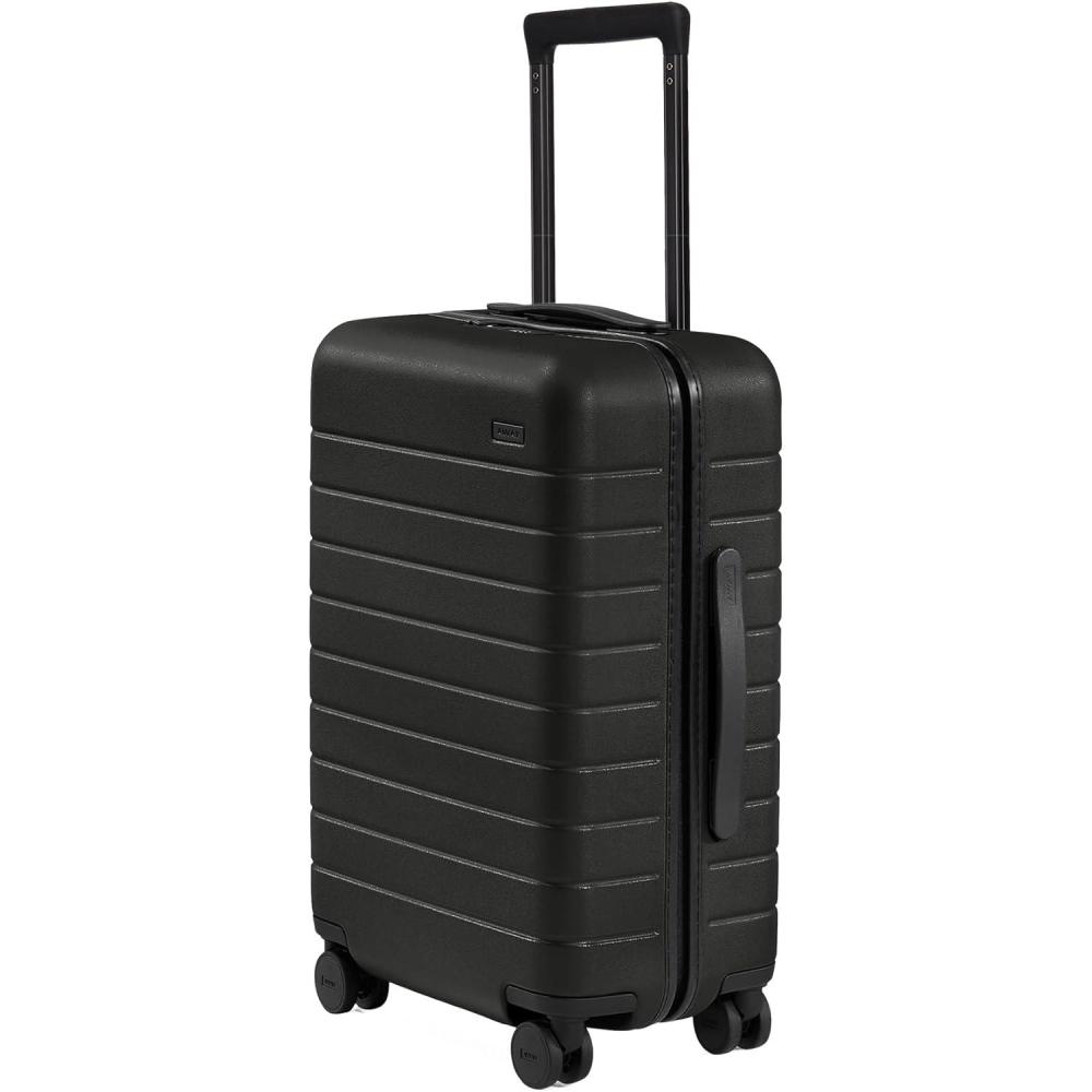 image:imageAway CarryOn Luggage Lightweight Hardside Suitcase with Spinner Wheels 22 Inch Airline Approved TSA Lock Blush PinkJet Black