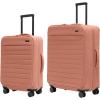 image:imageAway Bigger CarryOn and Large Checked Luggage Set Softside Suitcase with Spinner Wheels Clay Pink