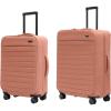 image:imageAway Bigger CarryOn and Medium Checked Luggage Set Lightweight Softside Suitcase with Spinner Wheels Clay Pink