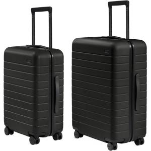 Away Carry-On and Medium Checked Luggage Set, Hardside Suitcase with Spinner Wheels, 22 inch + 26 inch, Jet Black