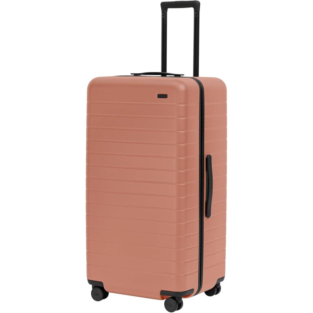 image:imageAway Large Trunk Luggage 31 Inch Hardside Suitcase with Spinner Wheels Lightweight amp Durable TSA Lock Ideal for Long Trips Clay PinkClay Pink