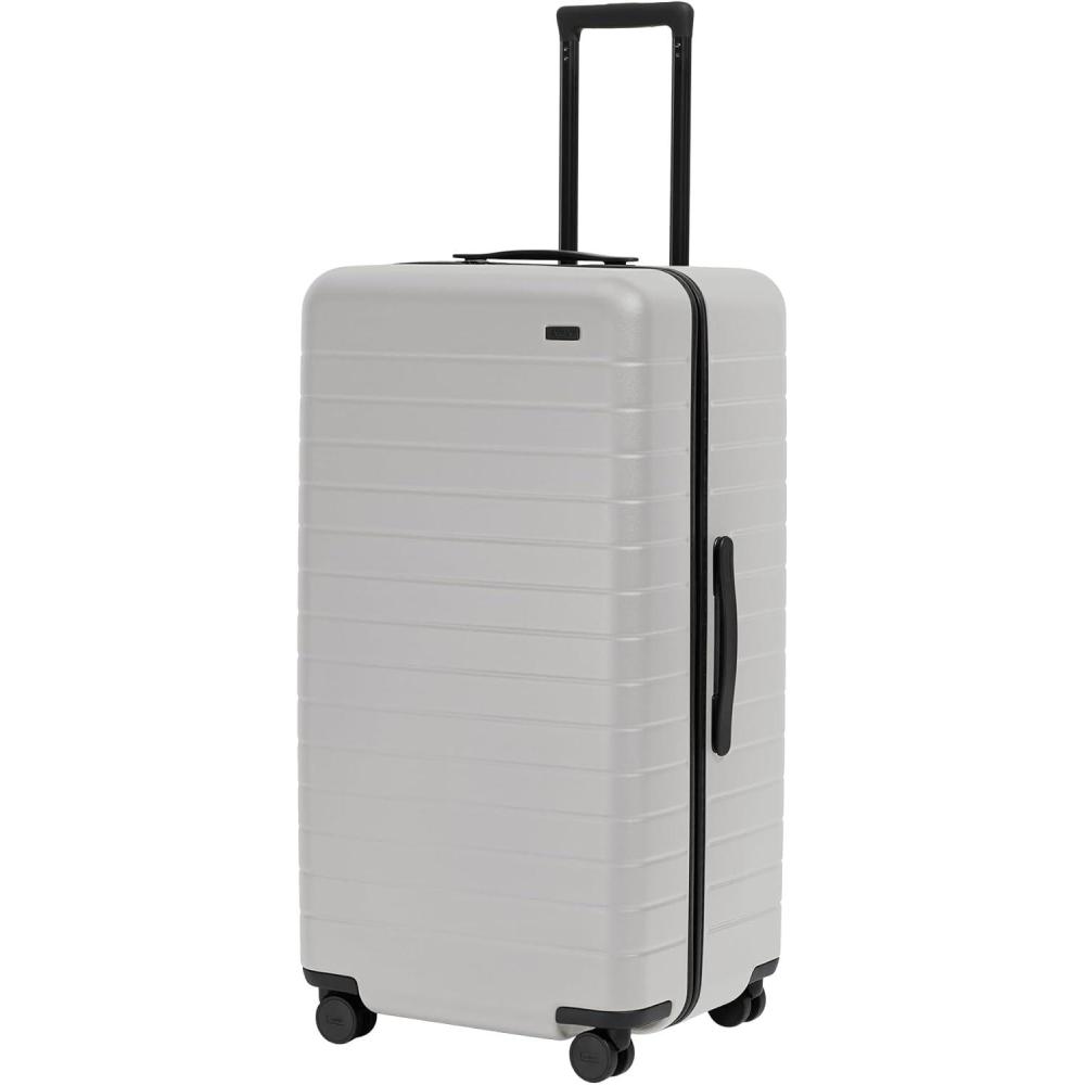 image:imageAway Large Trunk Luggage 31 Inch Hardside Suitcase with Spinner Wheels Lightweight amp Durable TSA Lock Ideal for Long Trips Clay PinkCloud Gray