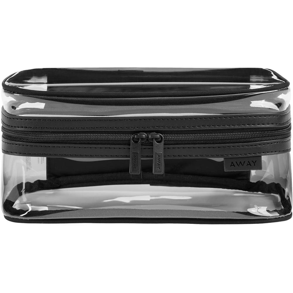 image:imageAway Clear Small Toiletry Bag  Compact Transparent Travel Organizer for Toiletries amp Beauty Essentials Jet BlackJet Black