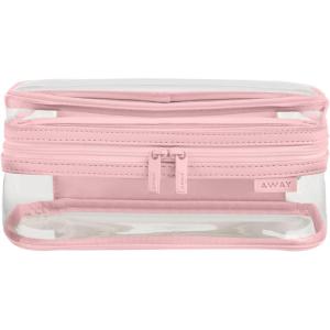 Away Clear Small Toiletry Bag – Compact Transparent Travel Organizer for Toiletries & Beauty Essentials, Jet Black(Blush Pink)