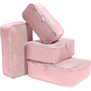 Away Insider Packing Cubes Set of 4 – Lightweight Travel Organizers for Luggage, Suitcases & Carry-On Bags, Jet Black(Blush Pink)
