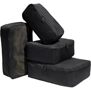 Away Insider Packing Cubes Set of 4 – Lightweight Travel Organizers for Luggage, Suitcases & Carry-On Bags, Jet Black(Jet Black)