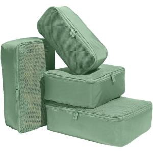 Away Insider Packing Cubes Set of 4 – Lightweight Travel Organizers for Luggage, Suitcases & Carry-On Bags, Jet Black(Sea Green)