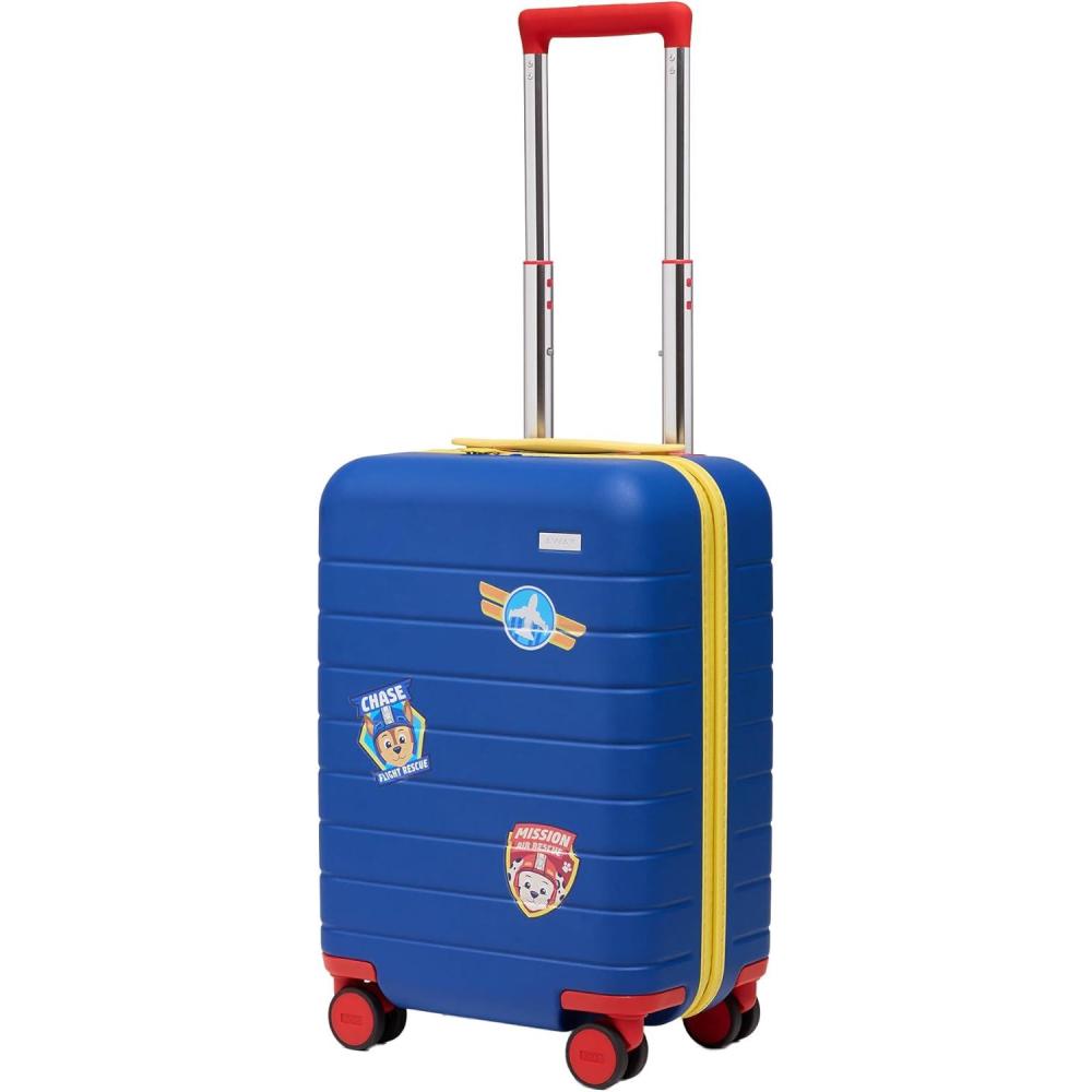 image:imageAway PAW Patrol Kids Carry On Luggage Lightweight Rolling Suitcase for Children TSAApproved Spinner Wheels Travel Suitcase for Toddlers amp Kids Chase Badge BlueChase Badge Blue