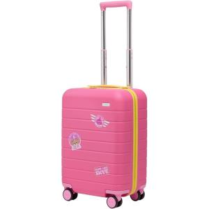 Away PAW Patrol Kids Carry On Luggage, Lightweight Rolling Suitcase for Children, TSA-Approved, Spinner Wheels, Travel Suitcase for Toddlers & Kids, Chase Badge Blue(Skye Pilot Pink)