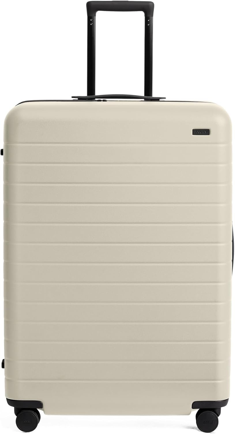 image:imageAway Amazon Exclusive Medium Checked Luggage 26Inch Lightweight Hardside Suitcase with Custom WhisperGlide 360 Wheels Interior Compression System TSAAccepted Lock Sky BlueSalt White Matte