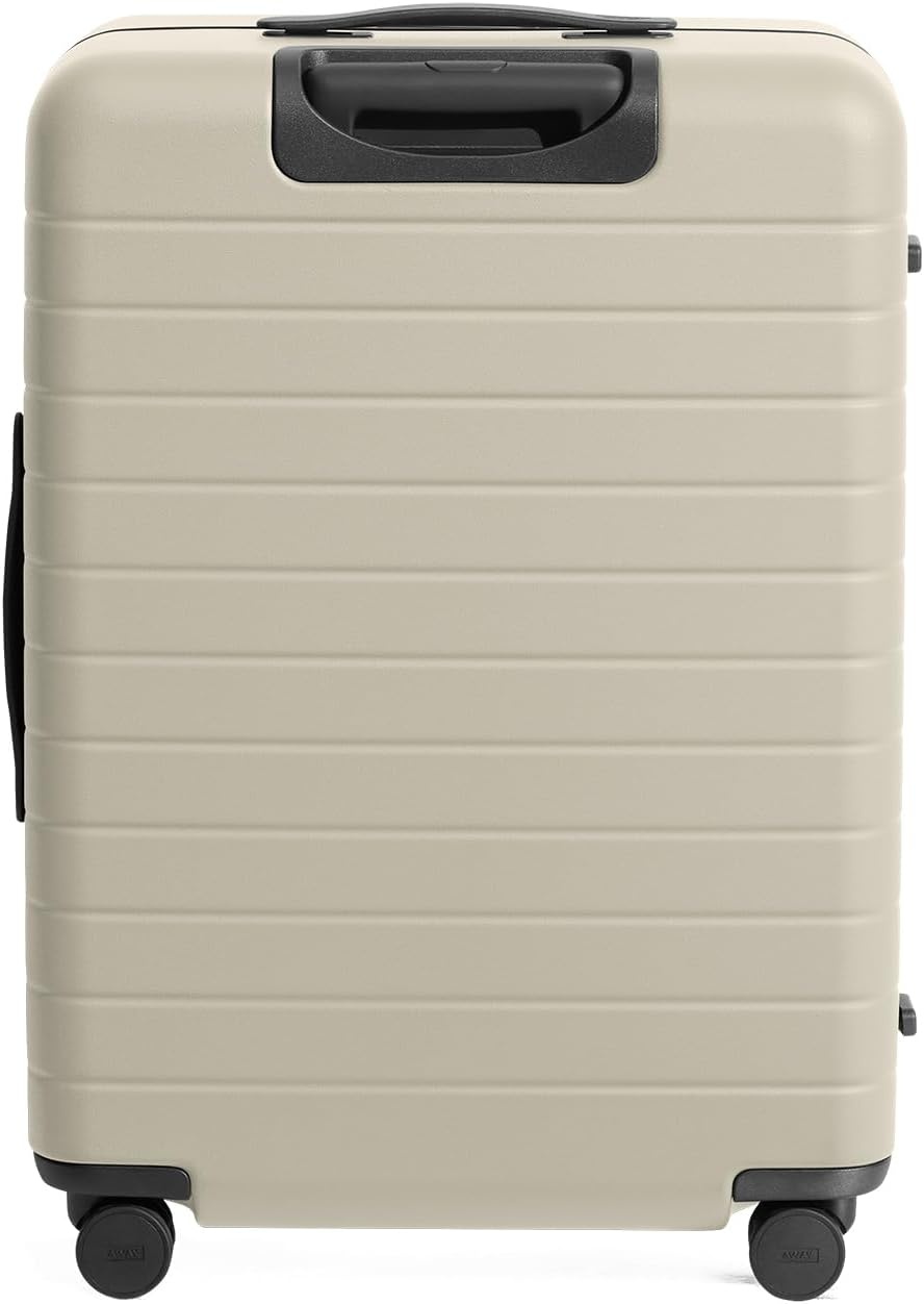 image:imageAway Amazon Exclusive Medium Checked Luggage 26Inch Lightweight Hardside Suitcase with Custom WhisperGlide 360 Wheels Interior Compression System TSAAccepted Lock Sky BlueSalt White Matte