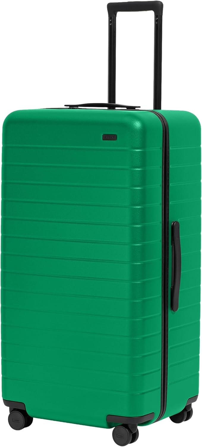 image:imageAway Amazon Exclusive Medium Checked Luggage 26Inch Lightweight Hardside Suitcase with Custom WhisperGlide 360 Wheels Interior Compression System TSAAccepted Lock Sky BluePalm Green