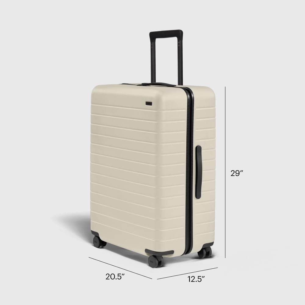 image:imageAway Amazon Exclusive Medium Checked Luggage 26Inch Lightweight Hardside Suitcase with Custom WhisperGlide 360 Wheels Interior Compression System TSAAccepted Lock Sky BlueSalt White Matte