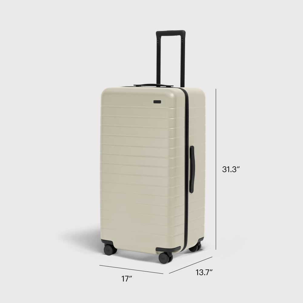 image:imageAway Amazon Exclusive Medium Checked Luggage 26Inch Lightweight Hardside Suitcase with Custom WhisperGlide 360 Wheels Interior Compression System TSAAccepted Lock Sky BlueSalt White Matte