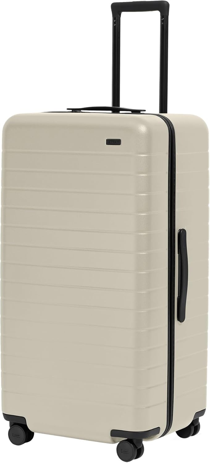 image:imageAway Amazon Exclusive Medium Checked Luggage 26Inch Lightweight Hardside Suitcase with Custom WhisperGlide 360 Wheels Interior Compression System TSAAccepted Lock Sky BlueSalt White Matte