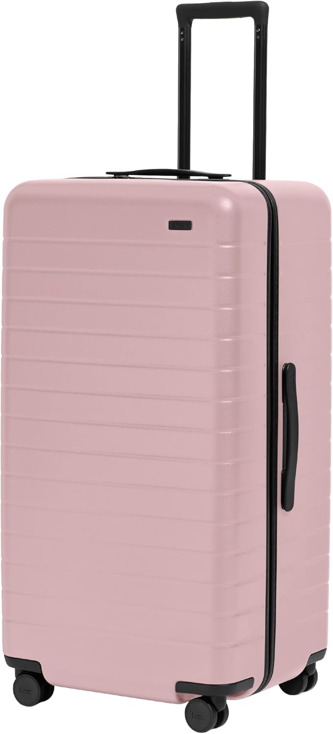 image:imageAway Amazon Exclusive Medium Checked Luggage 26Inch Lightweight Hardside Suitcase with Custom WhisperGlide 360 Wheels Interior Compression System TSAAccepted Lock Sky BlueBlush Pink