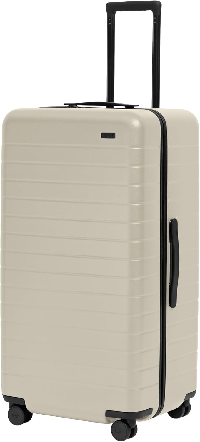 image:imageAway Amazon Exclusive Medium Checked Luggage 26Inch Lightweight Hardside Suitcase with Custom WhisperGlide 360 Wheels Interior Compression System TSAAccepted Lock Sky BlueSalt White