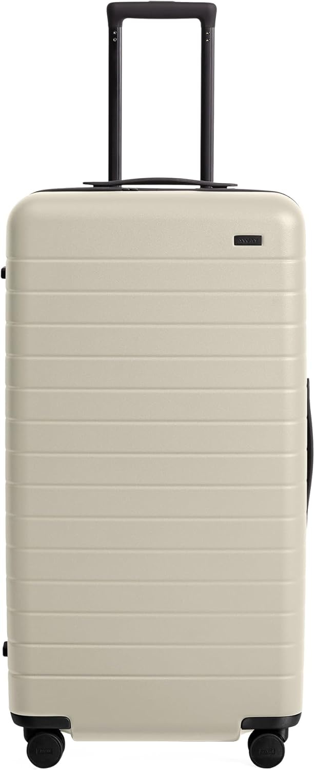 image:imageAway Amazon Exclusive Medium Checked Luggage 26Inch Lightweight Hardside Suitcase with Custom WhisperGlide 360 Wheels Interior Compression System TSAAccepted Lock Sky BlueSalt White Matte