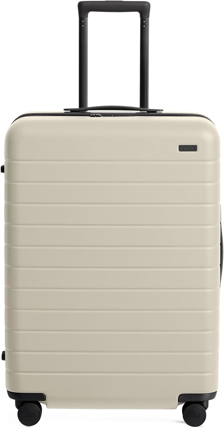 image:imageAway Amazon Exclusive Medium Checked Luggage 26Inch Lightweight Hardside Suitcase with Custom WhisperGlide 360 Wheels Interior Compression System TSAAccepted Lock Sky BlueSalt White Matte