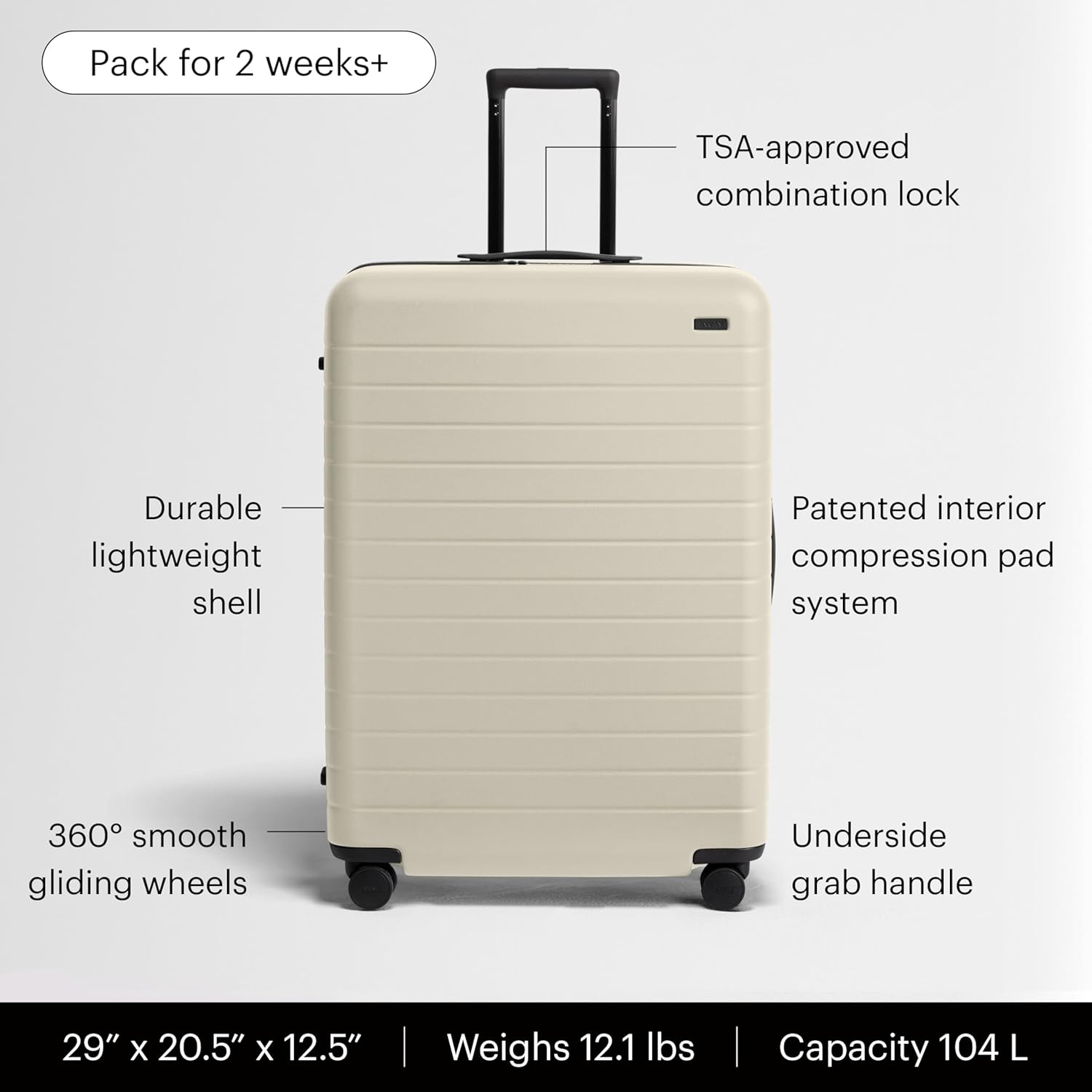 image:imageAway Amazon Exclusive Medium Checked Luggage 26Inch Lightweight Hardside Suitcase with Custom WhisperGlide 360 Wheels Interior Compression System TSAAccepted Lock Sky BlueSalt White