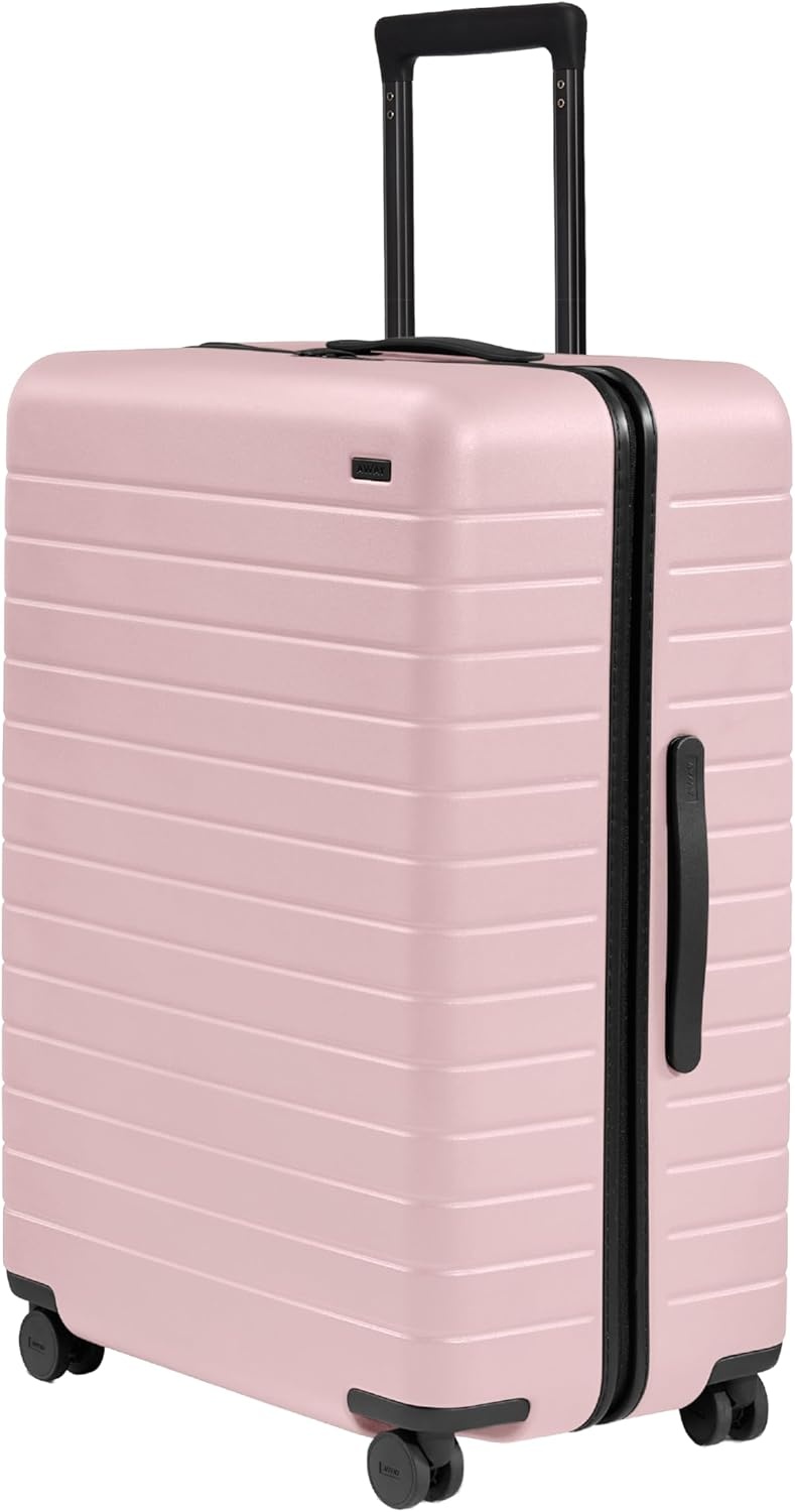 image:imageAway Amazon Exclusive Medium Checked Luggage 26Inch Lightweight Hardside Suitcase with Custom WhisperGlide 360 Wheels Interior Compression System TSAAccepted Lock Sky BlueBlush Pink