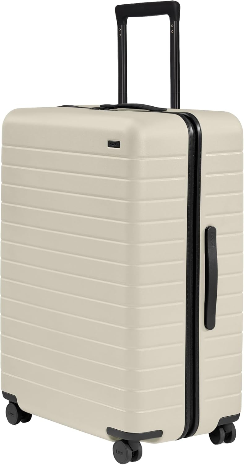 image:imageAway Amazon Exclusive Medium Checked Luggage 26Inch Lightweight Hardside Suitcase with Custom WhisperGlide 360 Wheels Interior Compression System TSAAccepted Lock Sky BlueSalt White