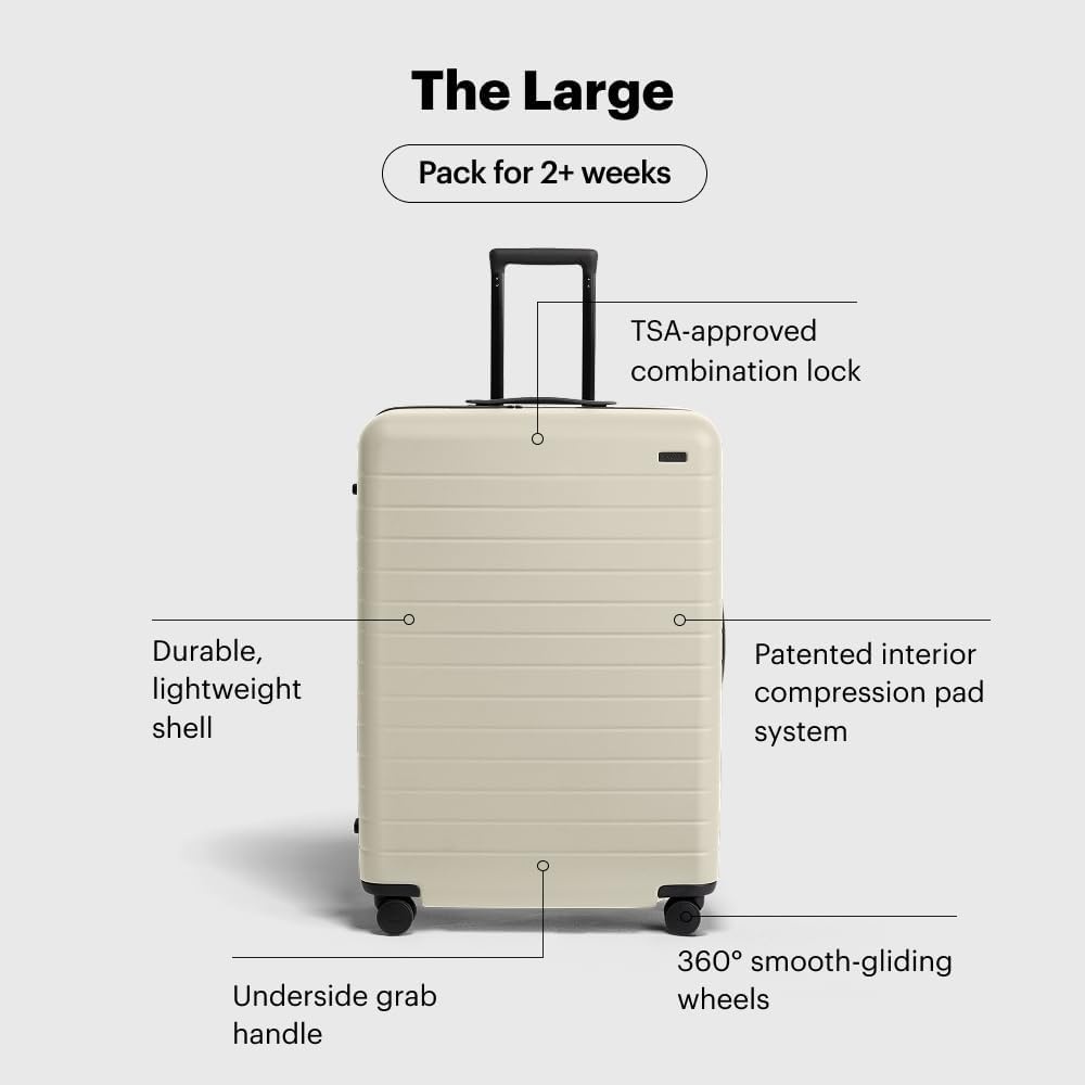 image:imageAway Amazon Exclusive Medium Checked Luggage 26Inch Lightweight Hardside Suitcase with Custom WhisperGlide 360 Wheels Interior Compression System TSAAccepted Lock Sky BlueSalt White Matte