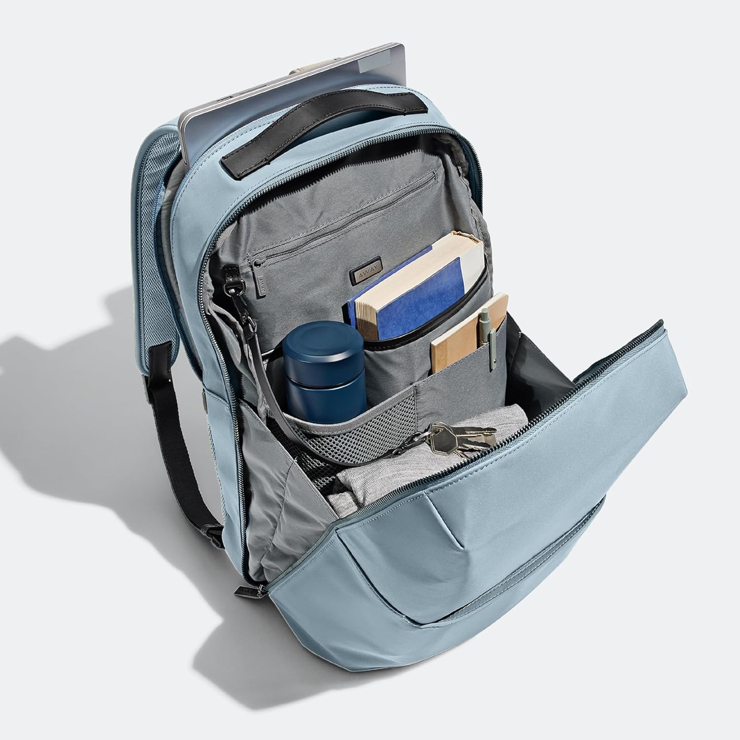 image:imageAway Amazon Exclusive The Everywhere Zip Backpack Personal Item Airline Approved Backpack with 16 Padded Laptop Sleeve Water Bottle Pocket Interior and Exterior Pockets Sky Blue