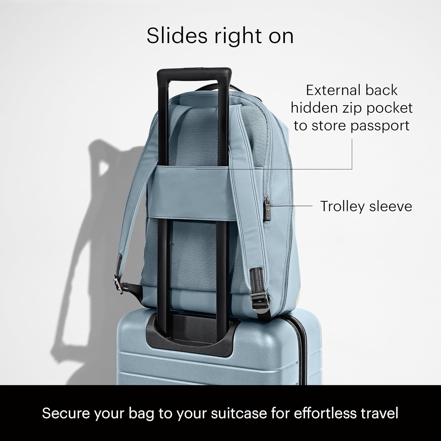 image:imageAway Amazon Exclusive The Everywhere Zip Backpack Personal Item Airline Approved Backpack with 16 Padded Laptop Sleeve Water Bottle Pocket Interior and Exterior Pockets Sky Blue