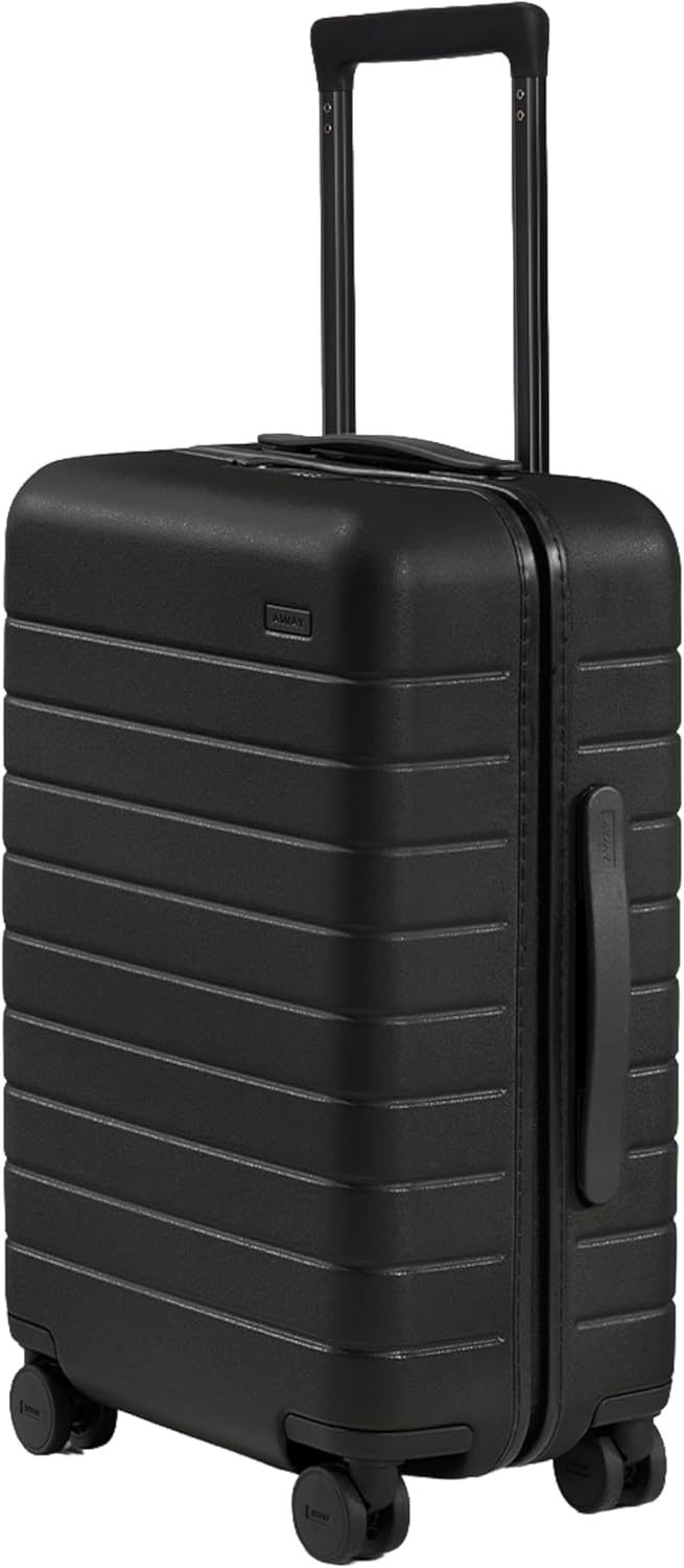 image:imageAway Amazon Exclusive CarryOn Luggage 22Inch Lightweight Hardside Suitcase with 360 Spinner Wheels Interior Compression System TSAApproved Lock Palm GreenJet Black