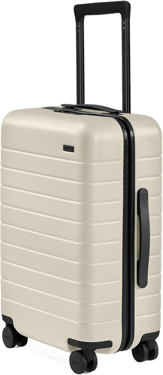 image:imageAway Amazon Exclusive CarryOn Luggage 22Inch Lightweight Hardside Suitcase with 360 Spinner Wheels Interior Compression System TSAApproved Lock Palm GreenSalt White Matte