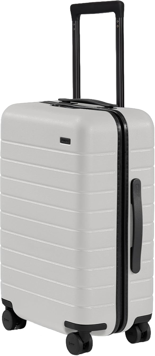 image:imageAway Amazon Exclusive CarryOn Luggage 22Inch Lightweight Hardside Suitcase with 360 Spinner Wheels Interior Compression System TSAApproved Lock Palm GreenCloud Gray