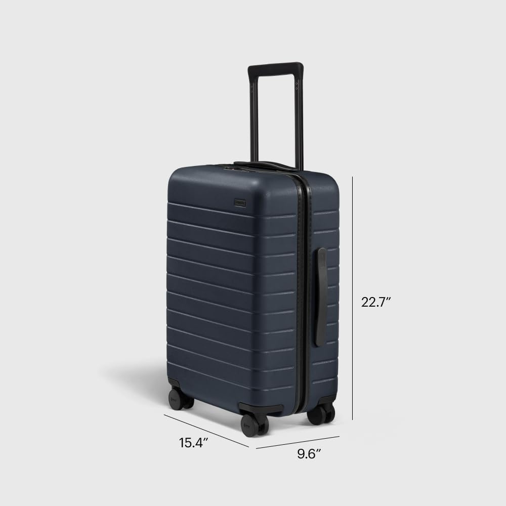 image:imageAway Amazon Exclusive CarryOn Luggage 22Inch Lightweight Hardside Suitcase with 360 Spinner Wheels Interior Compression System TSAApproved Lock Palm GreenNavy Blue